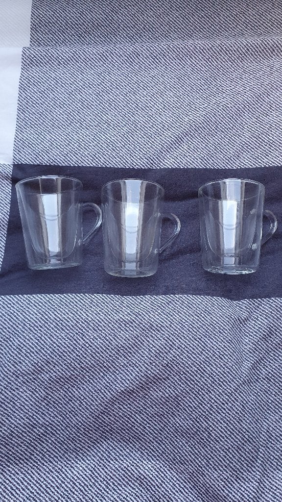 3 thee glazen dubbelwandig, Ophalen, Glas, Overige stijlen, Glas of Glazen