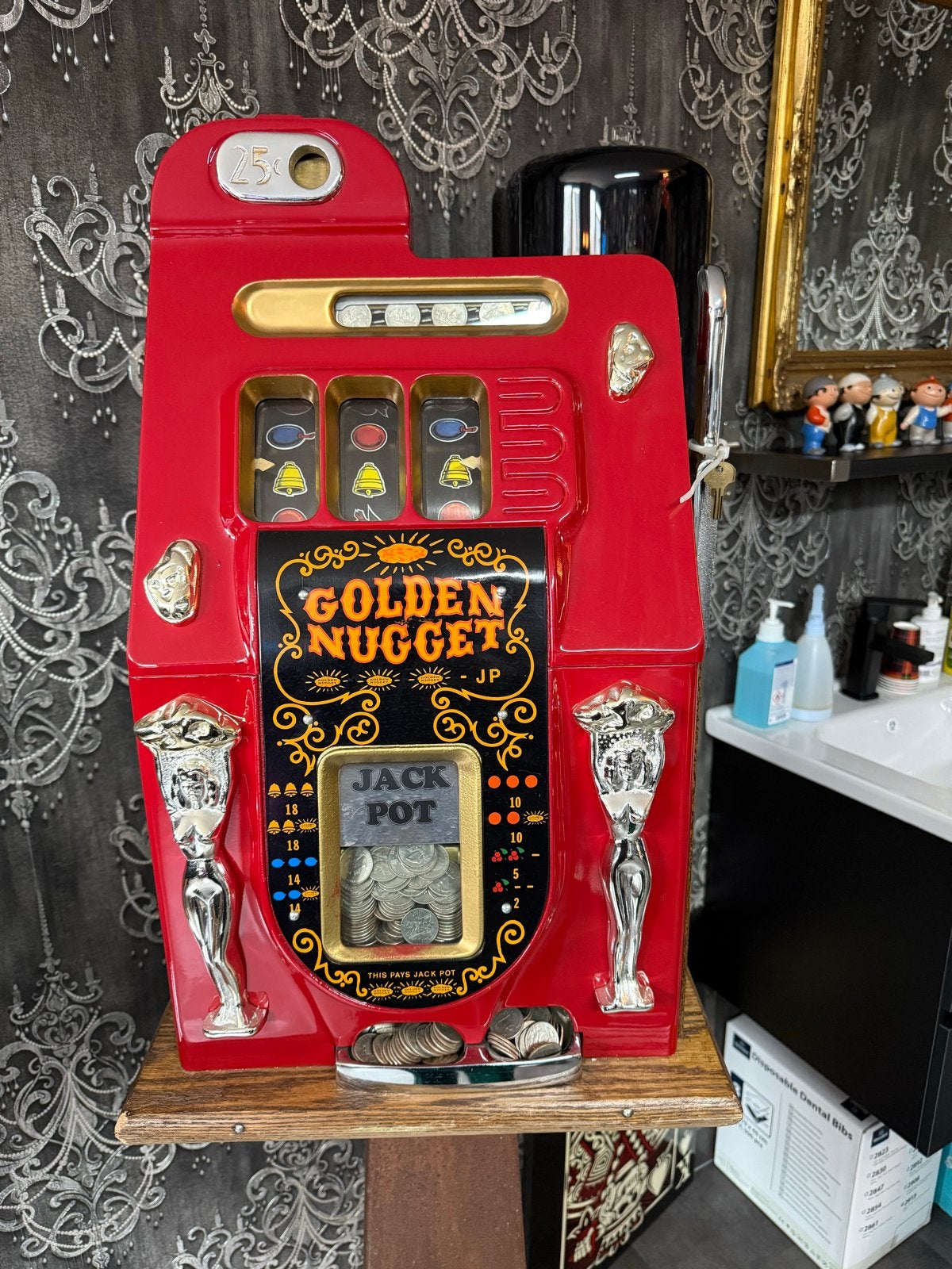 Vintage Golden Nugget Jackpot Gokkast REPRO, Verzamelen, Automaten | Overige, Ophalen, Gebruikt