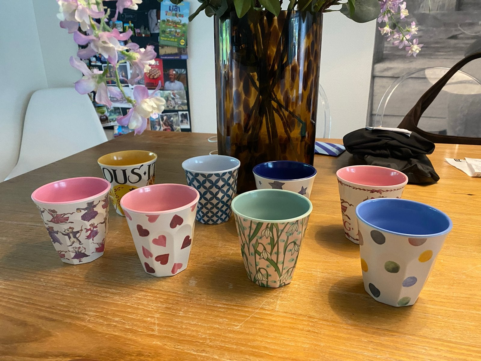 8 melamine bekers Emma Bridgewater en Rice, Ophalen, Kunststof, Meerkleurig, Overige merken