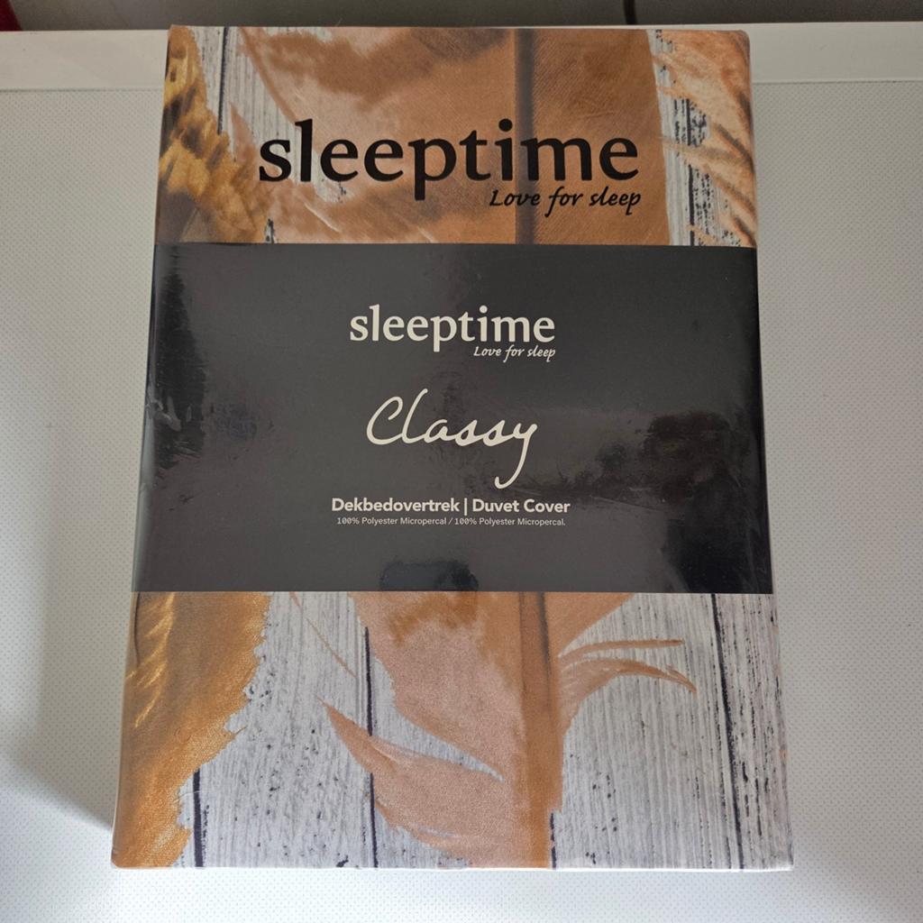 Sleeptime Classy Dekbedovertrek Urban Feathers White, Huis en Inrichting, Eenpersoons, Wit, Dekbedovertrek, Nieuw