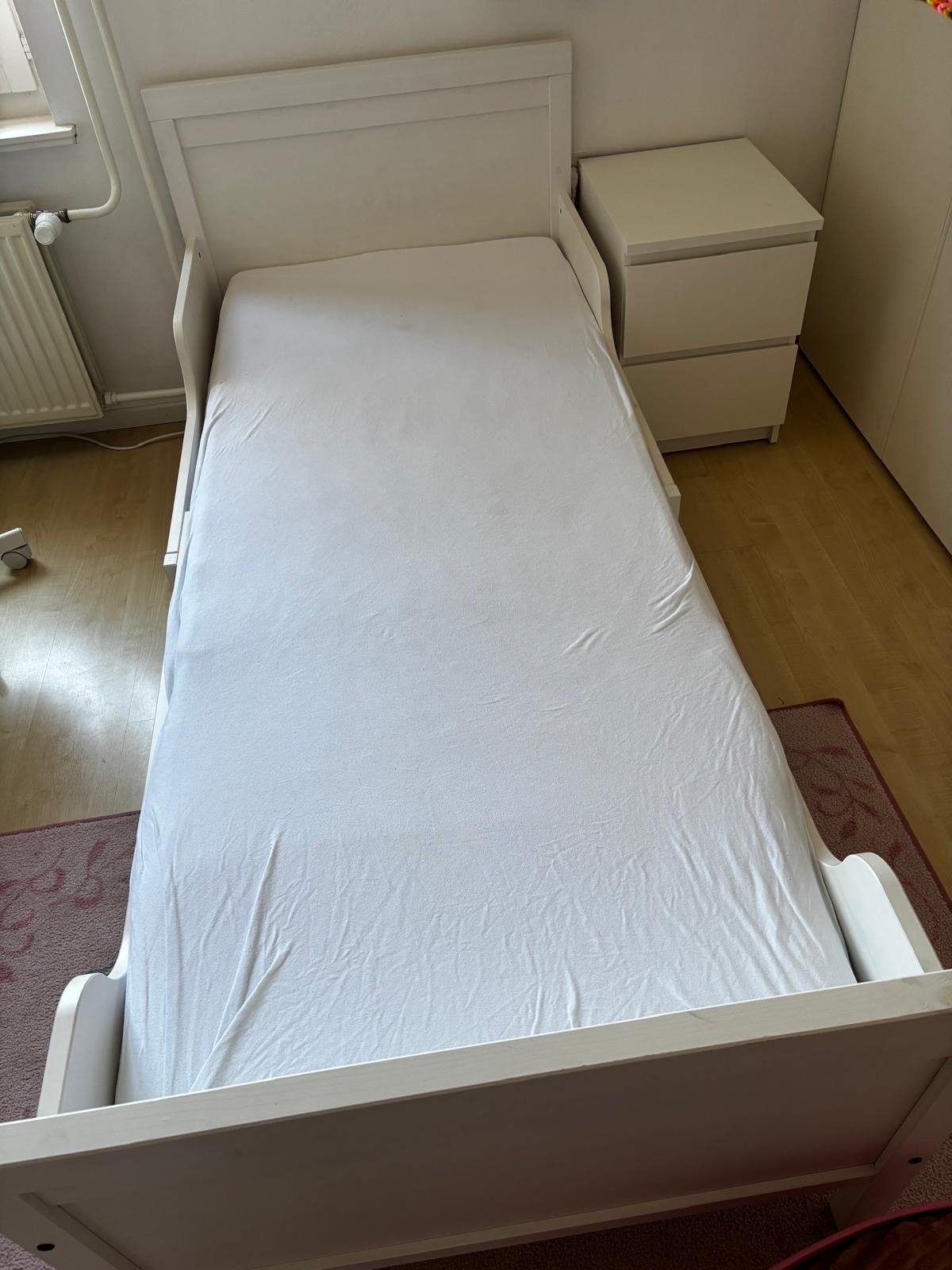 Wit meegroei bed met lattenbodem ikea, Ophalen, Eenpersoons, Wit, 80 cm