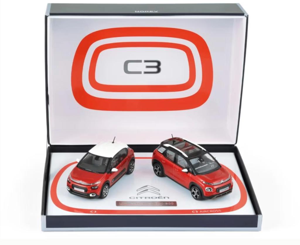 Coffret Citroen C3 & C3 Aircross 2017 NOREV 1/43 ref: 155329, Hobby en Vrije tijd, Modelauto's | 1:43, Verzenden, Nieuw, Auto