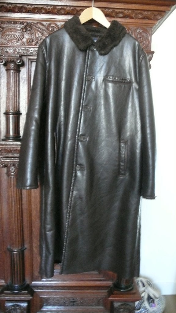 Leren heren winterjas, Armani Jeans, Bruin, Maat 56/58 (XL), Ophalen of Verzenden