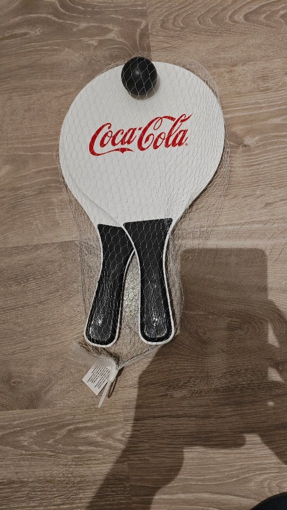 Coca Cola Strandspel Set - Vintage (2 rackets & 1 bal NIEUW), Ophalen of Verzenden, Nieuw
