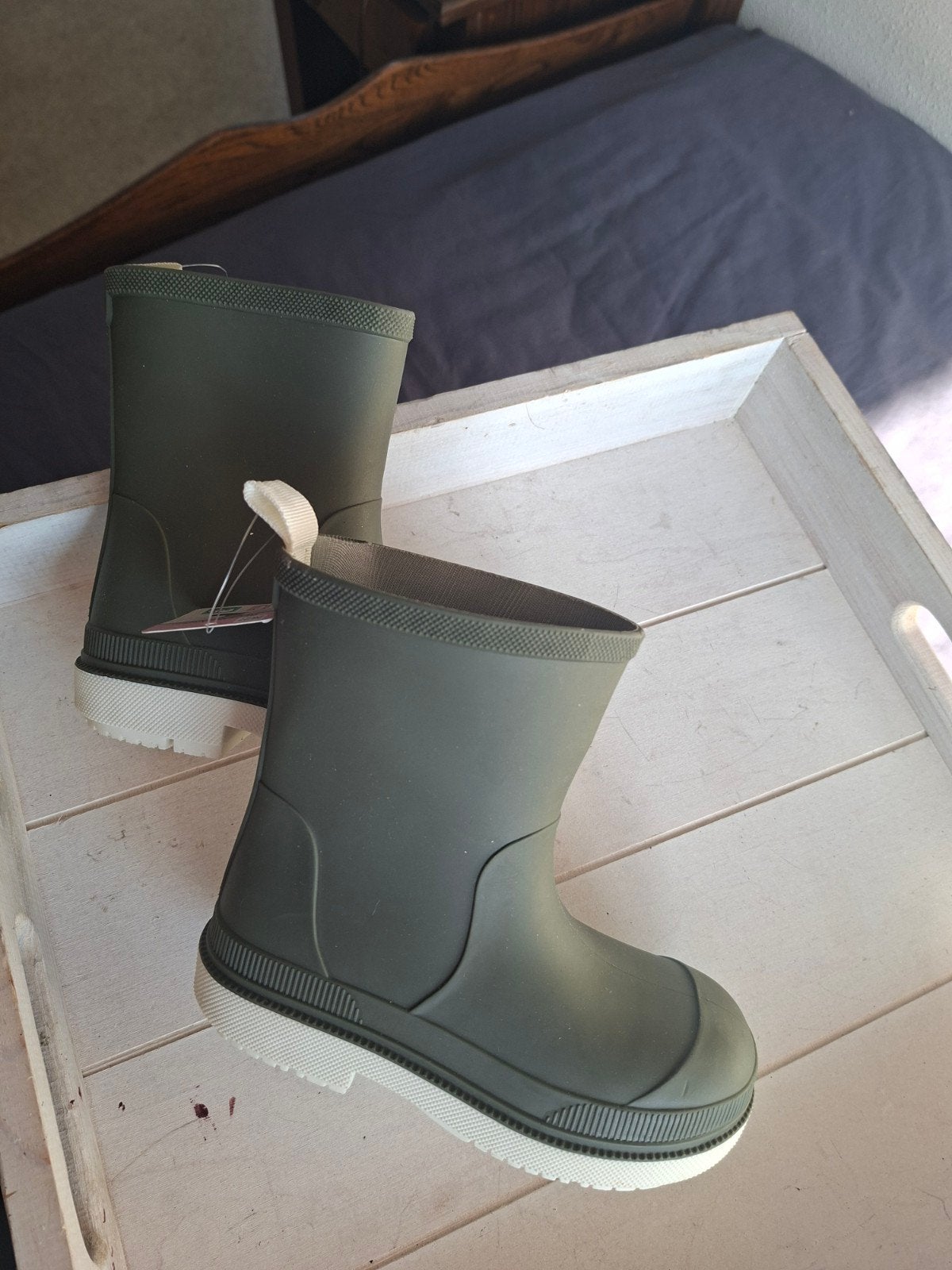 Nieuwe groene regenlaarzen voor kinderen - Maat 26/27, Jongen of Meisje, Nieuw, Ophalen of Verzenden, Laarzen
