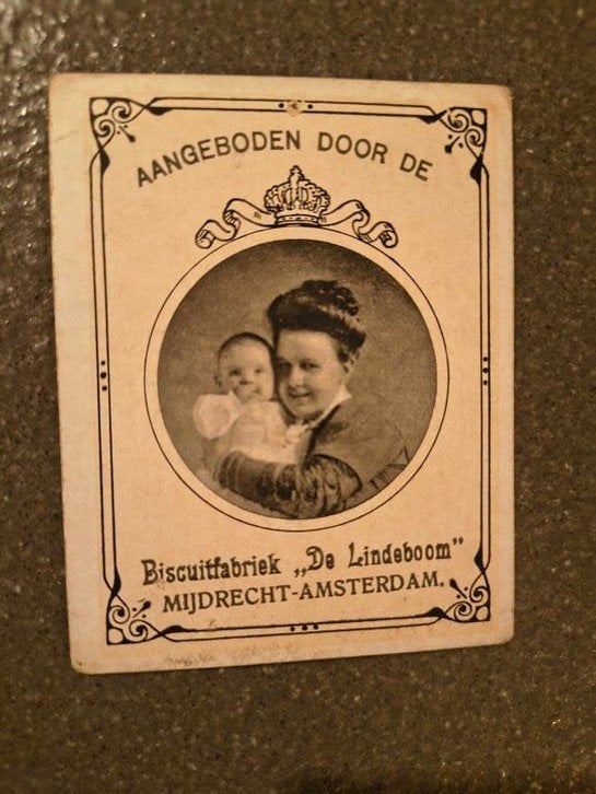 Oude reclamekaart Juliana-Wafels Biscuitfabriek De Lindeboom, Ophalen of Verzenden, Voor 1920, Nederland, Knipsel(s)