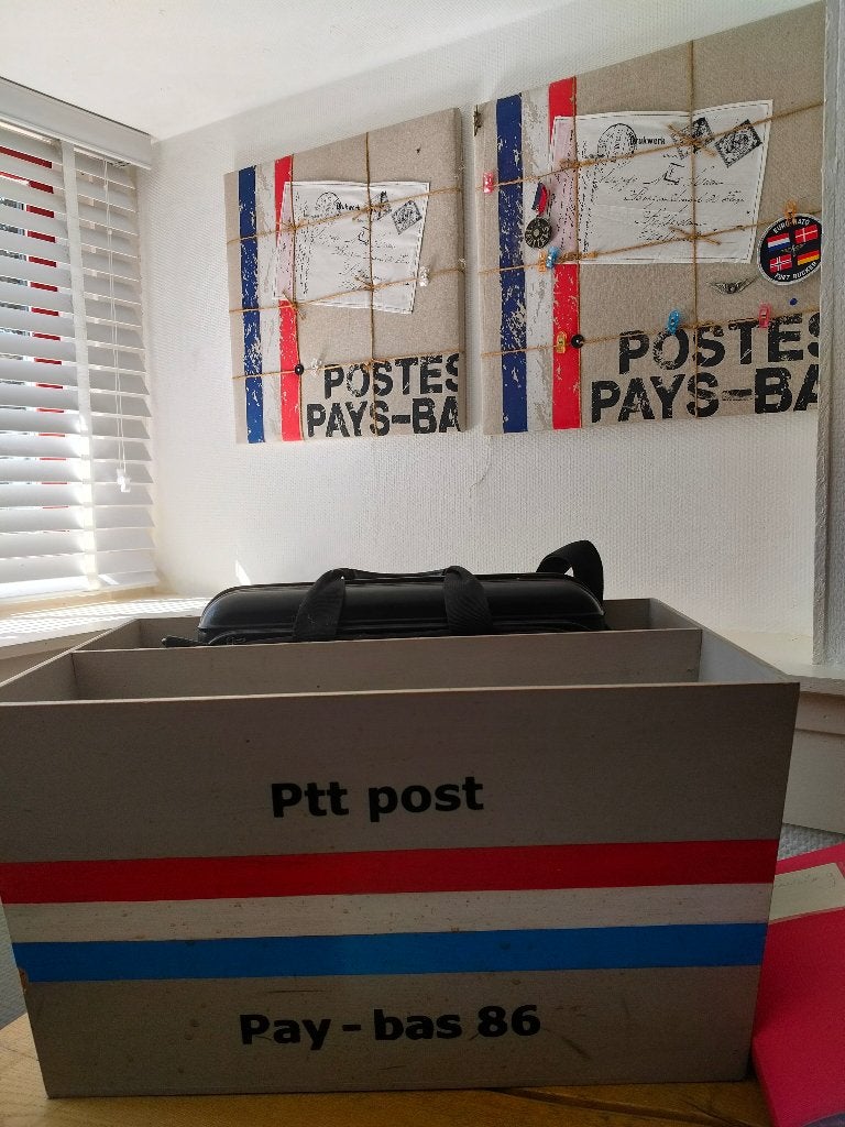 PTT post bak en kaarten borden, Ophalen, Gebruikt, Lectuurbak, Overige stijlen