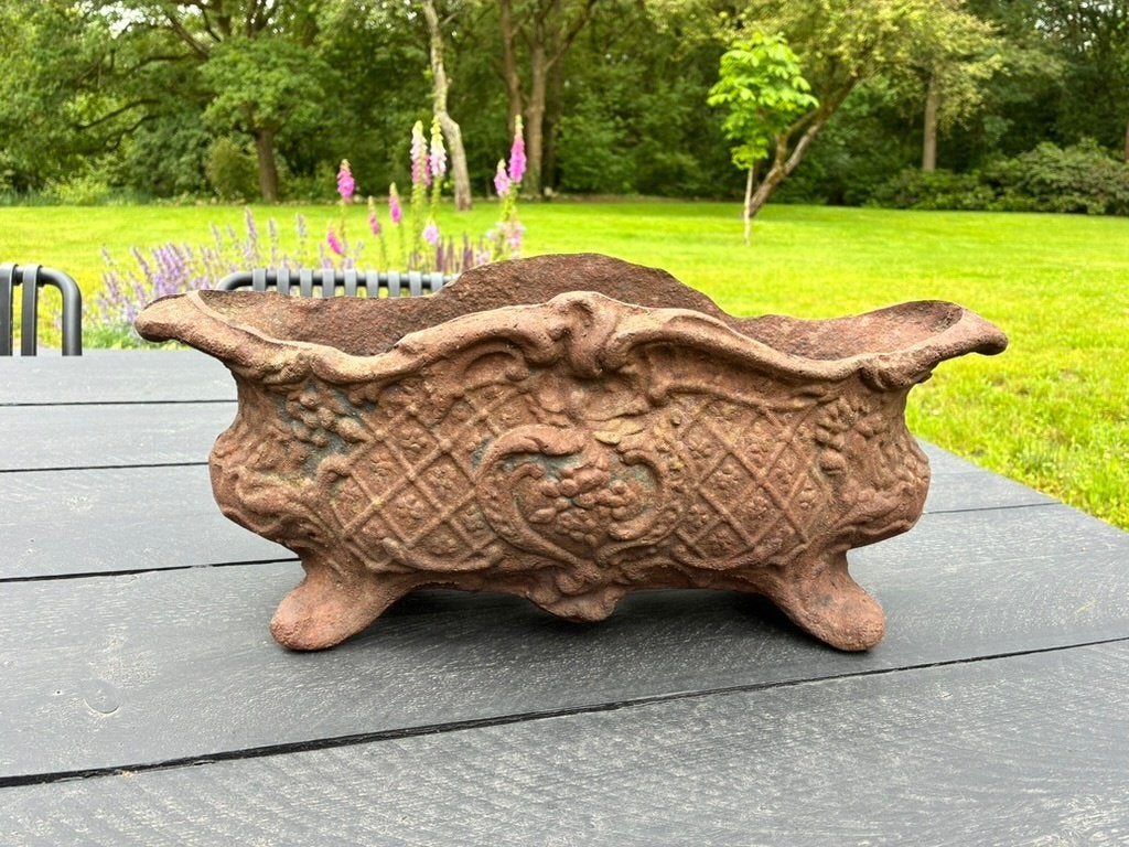 Gietijzeren bloempot jardiniere Frans barok, Ophalen, Gebruikt, Balkon, Metaal