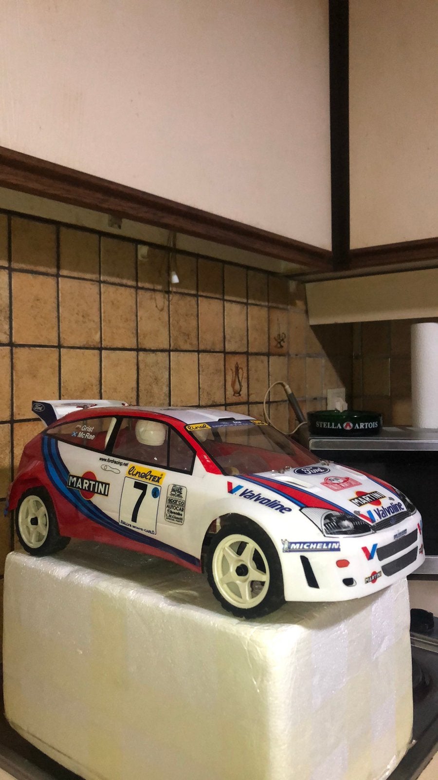 RC Kyosho Ford Focus WRC MC.RAE Vintage 1991, Elektro, Ophalen of Verzenden, Zo goed als nieuw, Schaal 1:10