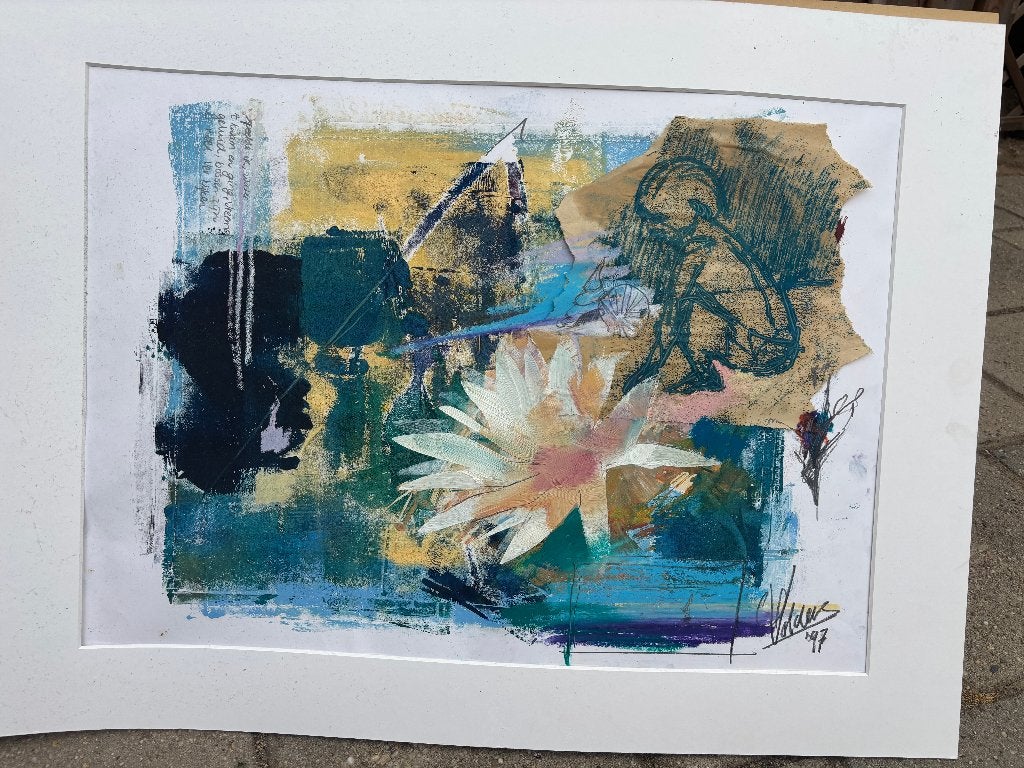 Abstract kunstwerk Claudia Volders ’97 – gemengde techniek, Ophalen