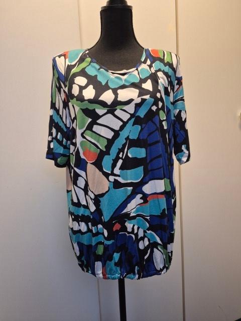 Shirt print blauw maat 46, Blauw, Maat 46/48 (XL) of groter, Ophalen of Verzenden, Zo goed als nieuw