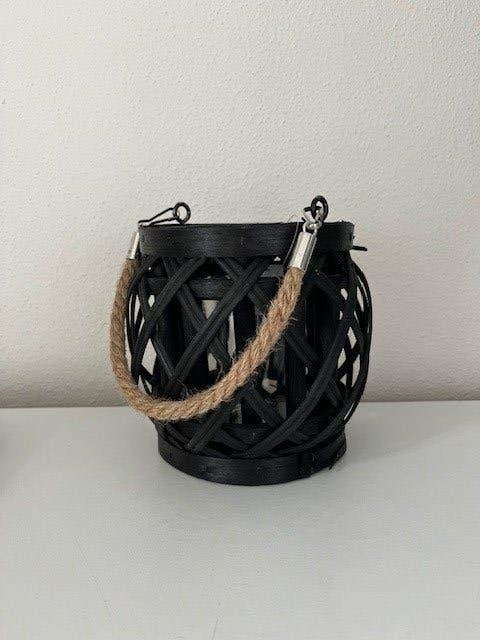 Windlicht Jort rond zwart Nieuw!, Windlicht, Nieuw, Ophalen of Verzenden, 14 cm