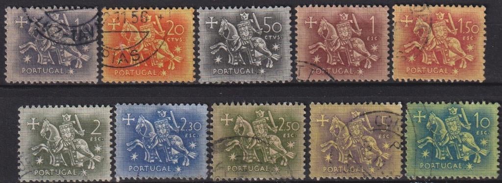 Portugal 1953 Ridder te paard Koning Dionysius, Verzenden, Gestempeld, Koningshuis