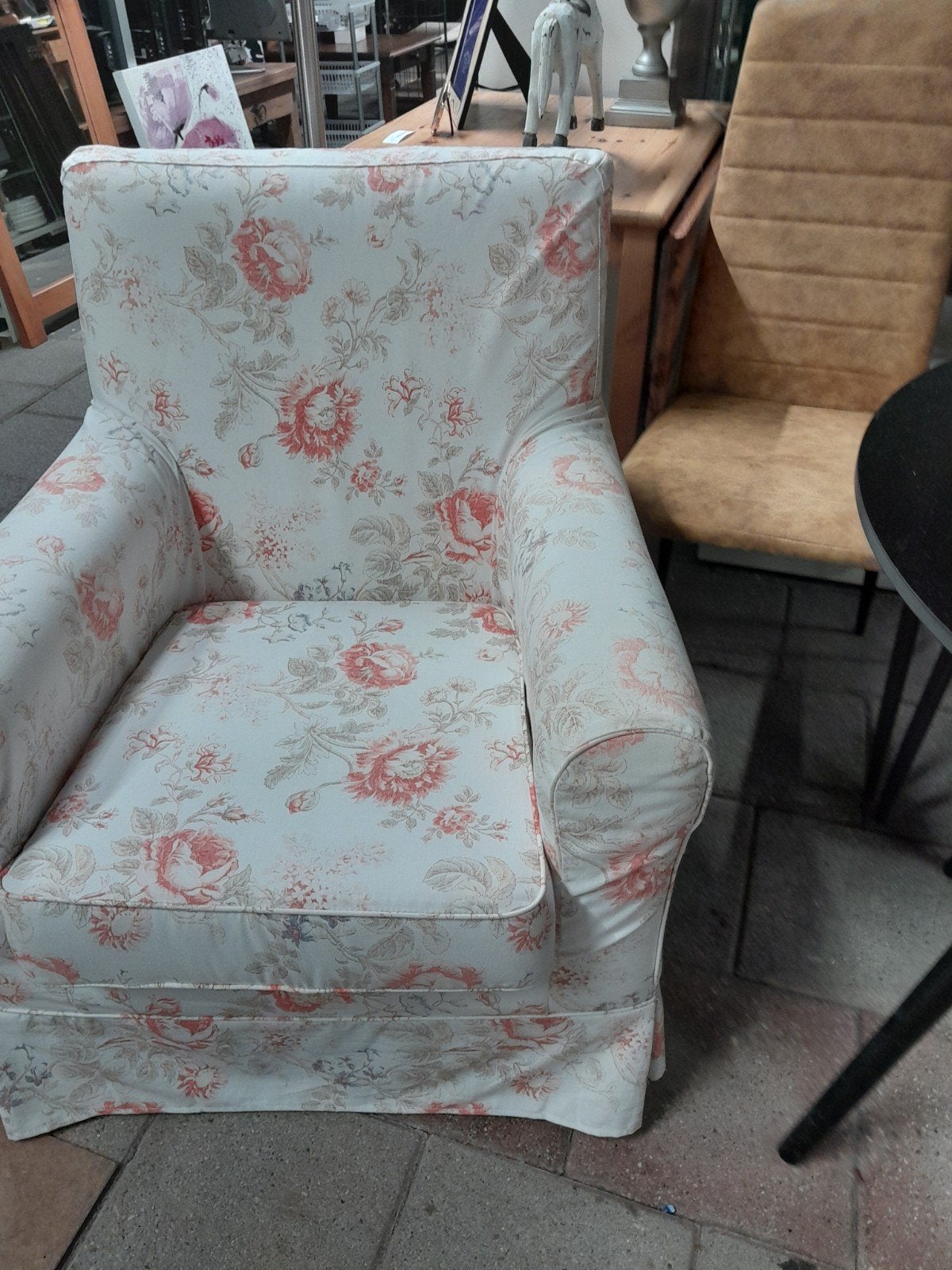 Fauteuil met bloemenprint - Stof in perfecte staat, Ophalen, Gebruikt, Stof, Klassiek, Bloemenprint