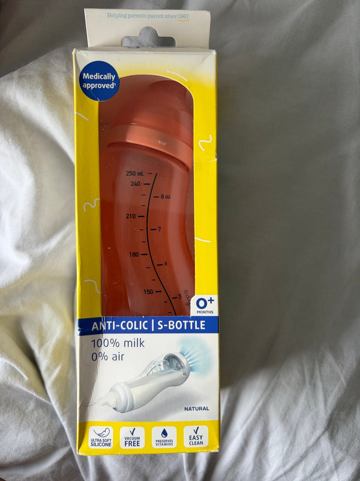 Difrax S-fles Natural 250 ml - Anti-colic, Ophalen of Verzenden, Nieuw, Babyfles, Difrax