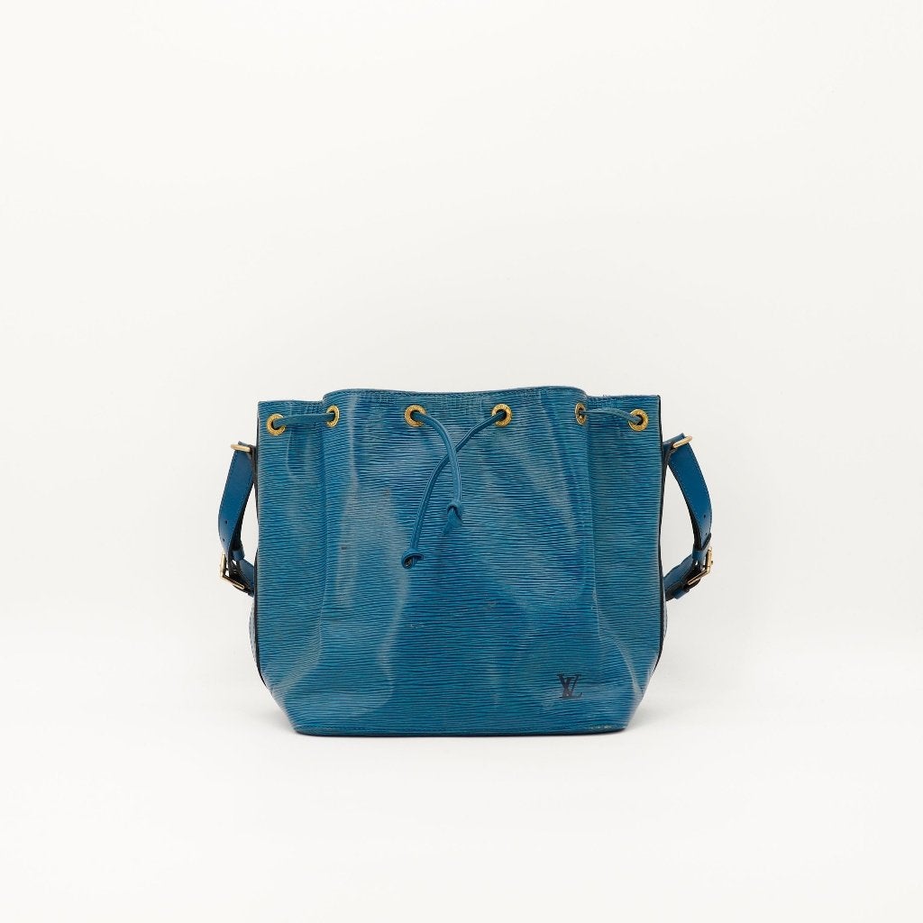 Louis Vuitton Petit Noé in blauw 25x26x20 cm handtas, Verzenden, Gebruikt, Blauw, Handtas
