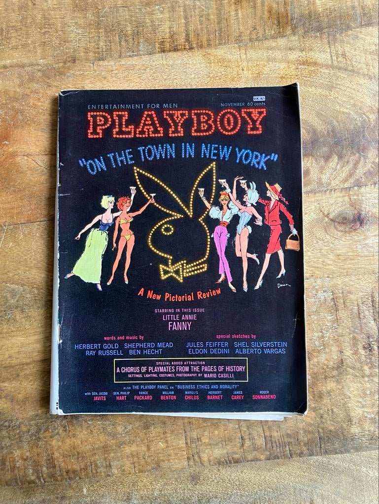 USA Playboy Magazine November 1962 - "On the Town New York", Ophalen of Verzenden, 1960 tot 1980, Tijdschrift