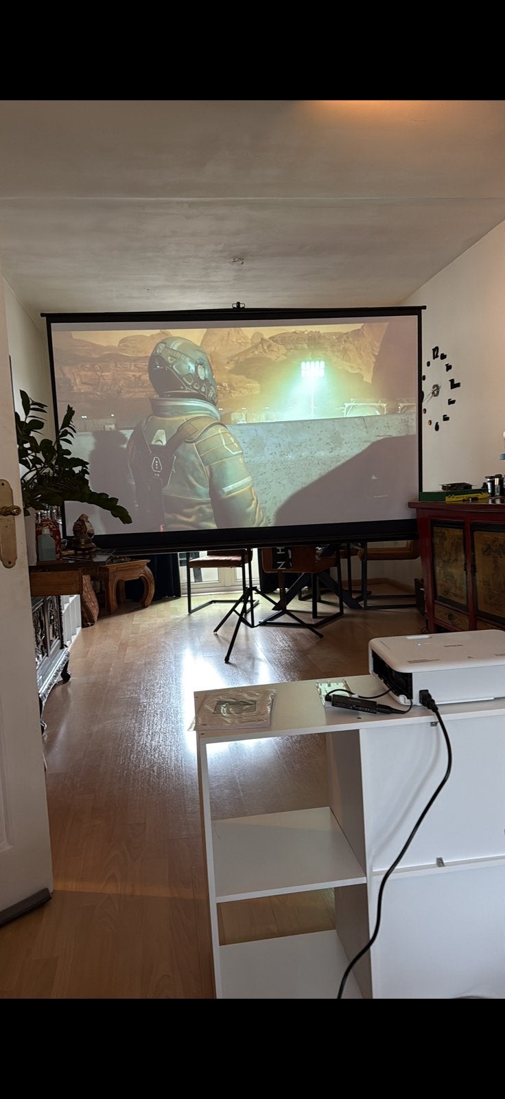 Projector/beamer scherm, Audio, Tv en Foto, Beamers, Ophalen, Zo goed als nieuw, LED