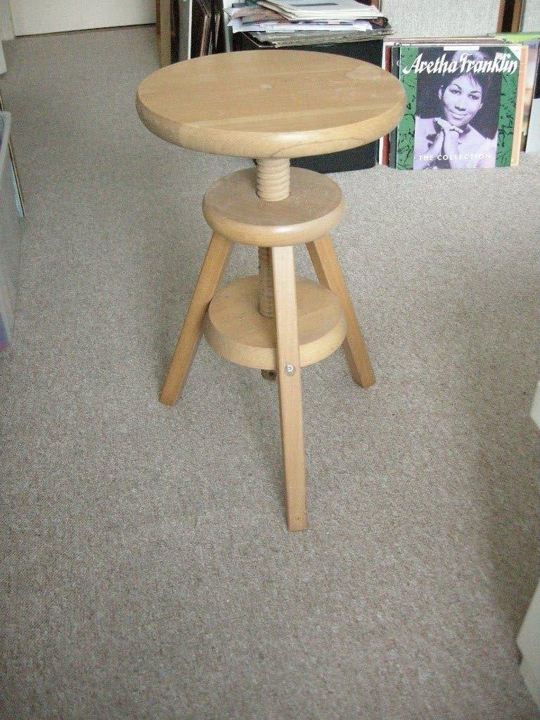 Pianokrukje atelierkruk  Rondo Ikea - zeer goede st., Huis en Inrichting, Krukjes, Ophalen, In hoogte verstelbaar, Gebruikt, Hout