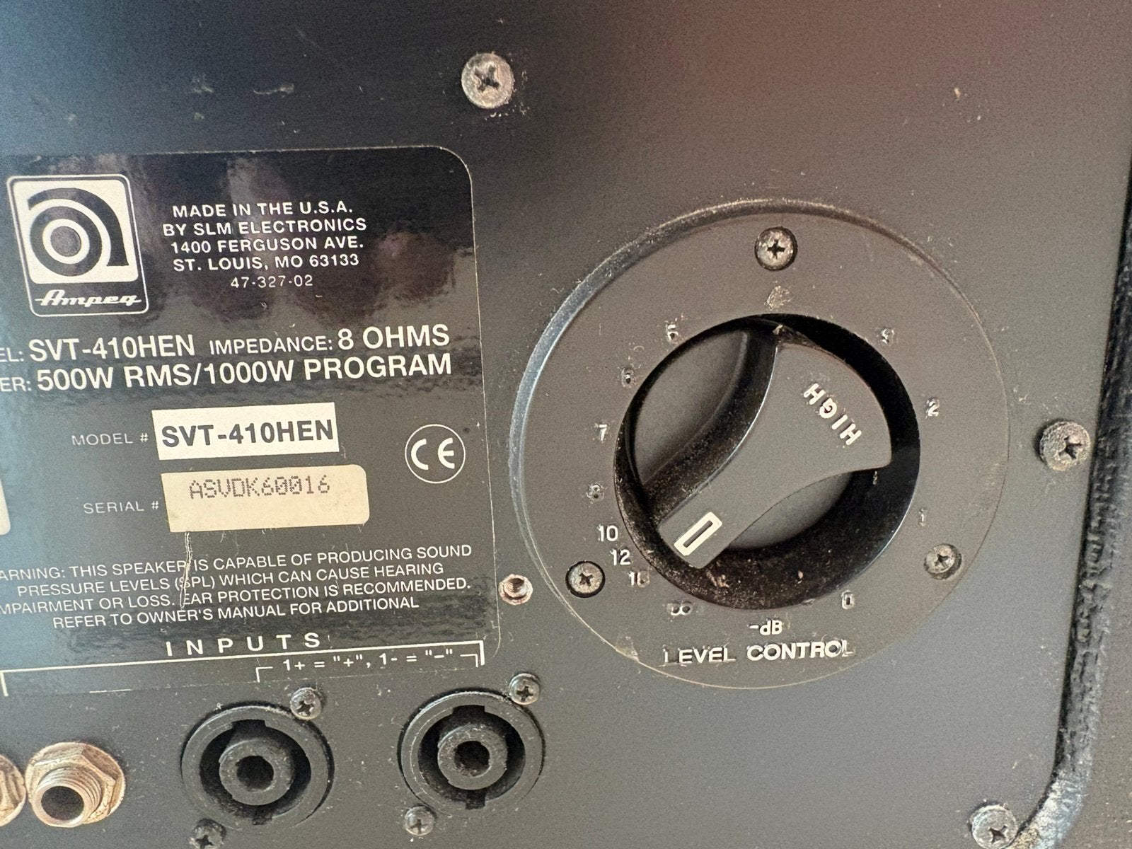 Ampeg cabinet SVT410HEN, Ophalen, Gebruikt, Basgitaar, 100 watt of meer