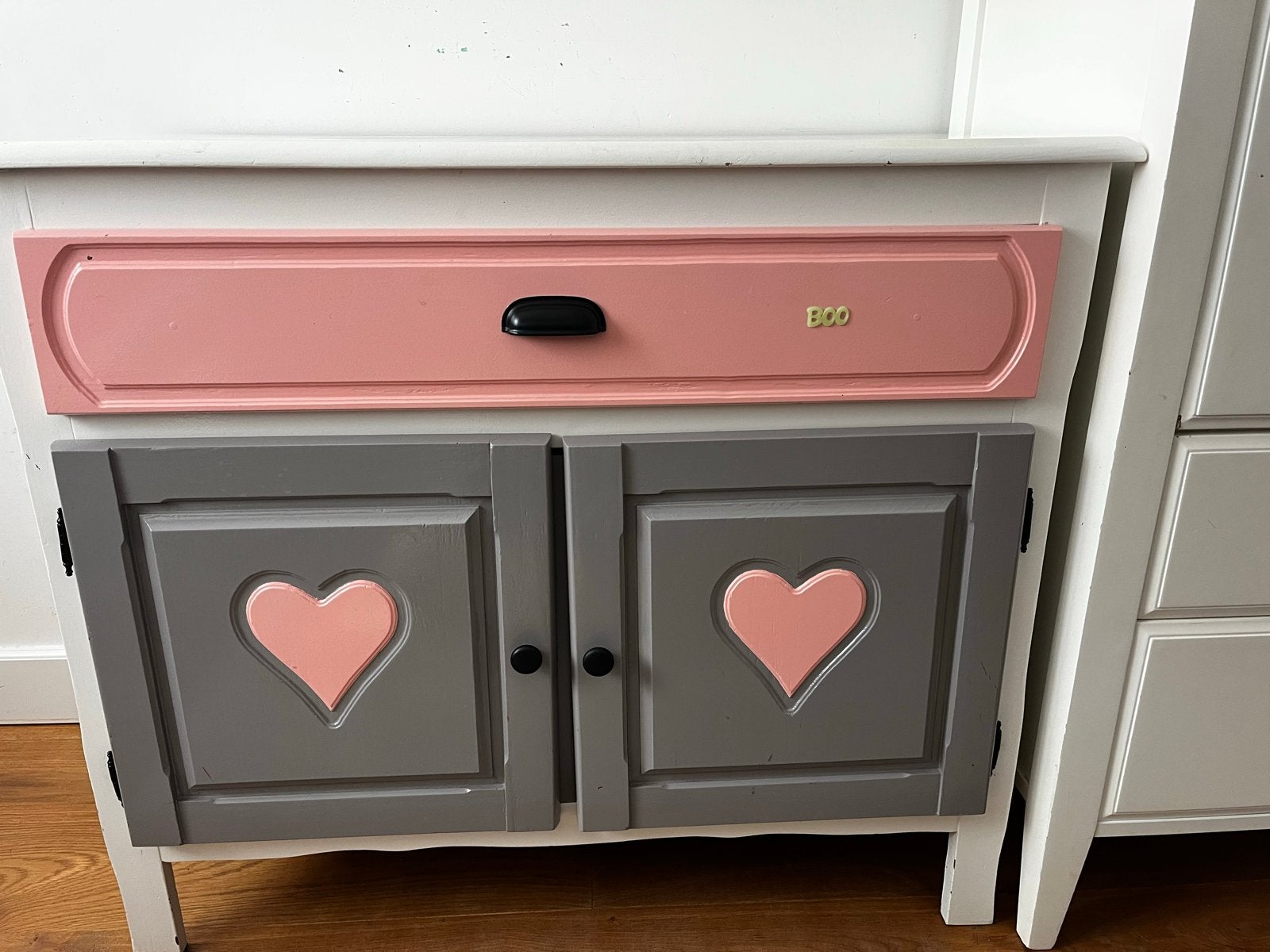 Leuke commode/kast met lade en hartjes, gebruikt, Gebruikt, 75 tot 100 cm, Minder dan 50 cm, Commode