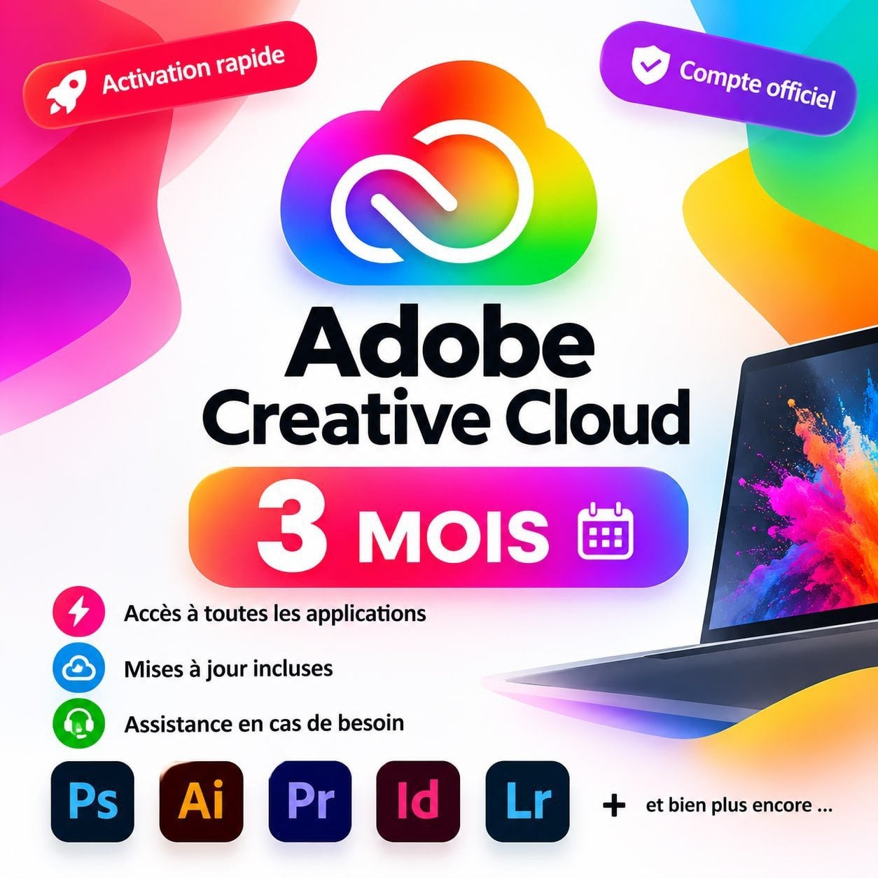 Adobe Creative Cloud - 3 maanden abonnement, Ophalen of Verzenden, Nieuw, MacOS