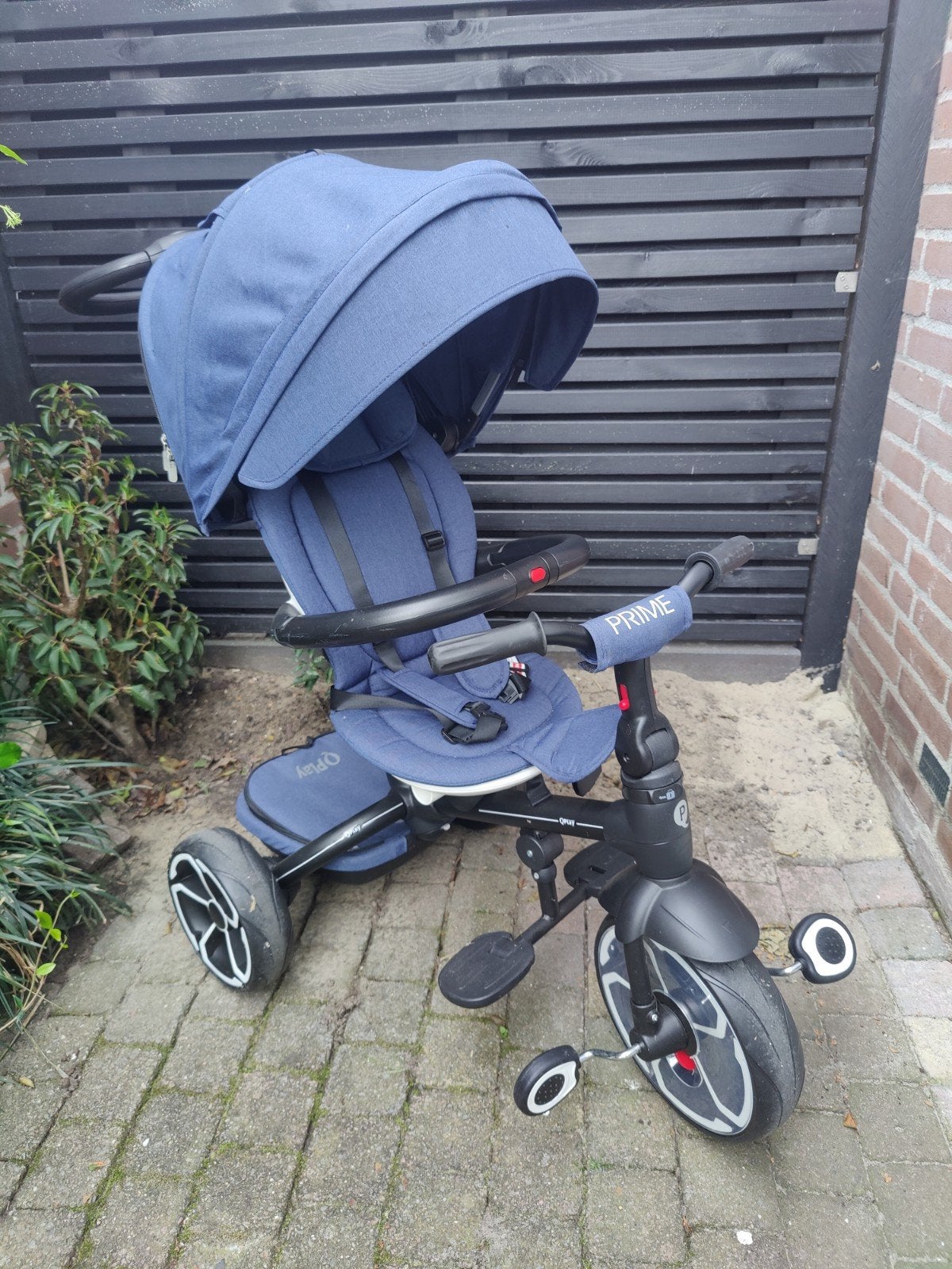 Qplay nette driewieler buggy loopfiets blauw, Ophalen, Zo goed als nieuw