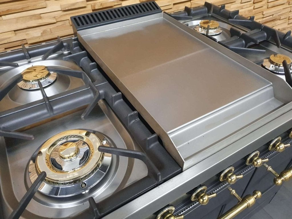 Boretti gasfornuis 90cm antraciet + messing 2 ovens Frytop, Witgoed en Apparatuur, Niet ingevuld, 60 cm of meer, Niet ingevuld
