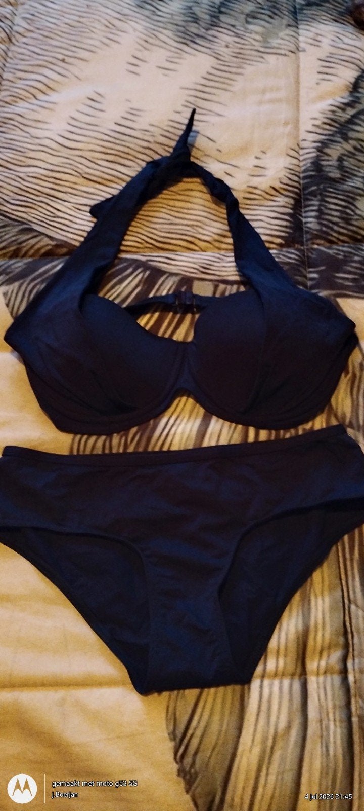Donkerblauwe bikini - Zo goed als nieuw, Bikini, Verzenden, Blauw, Onbekend