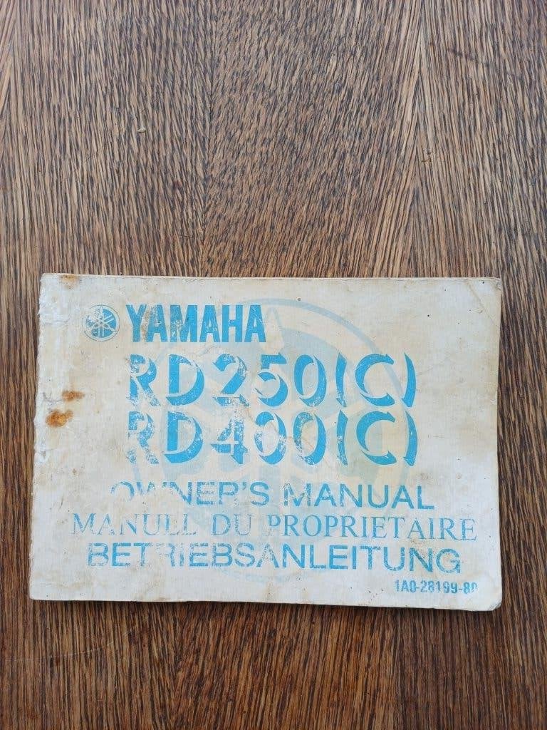 YAMAHA RD250 (C) RD400 (C) owners manual, Motoren, Ophalen of Verzenden, Yamaha