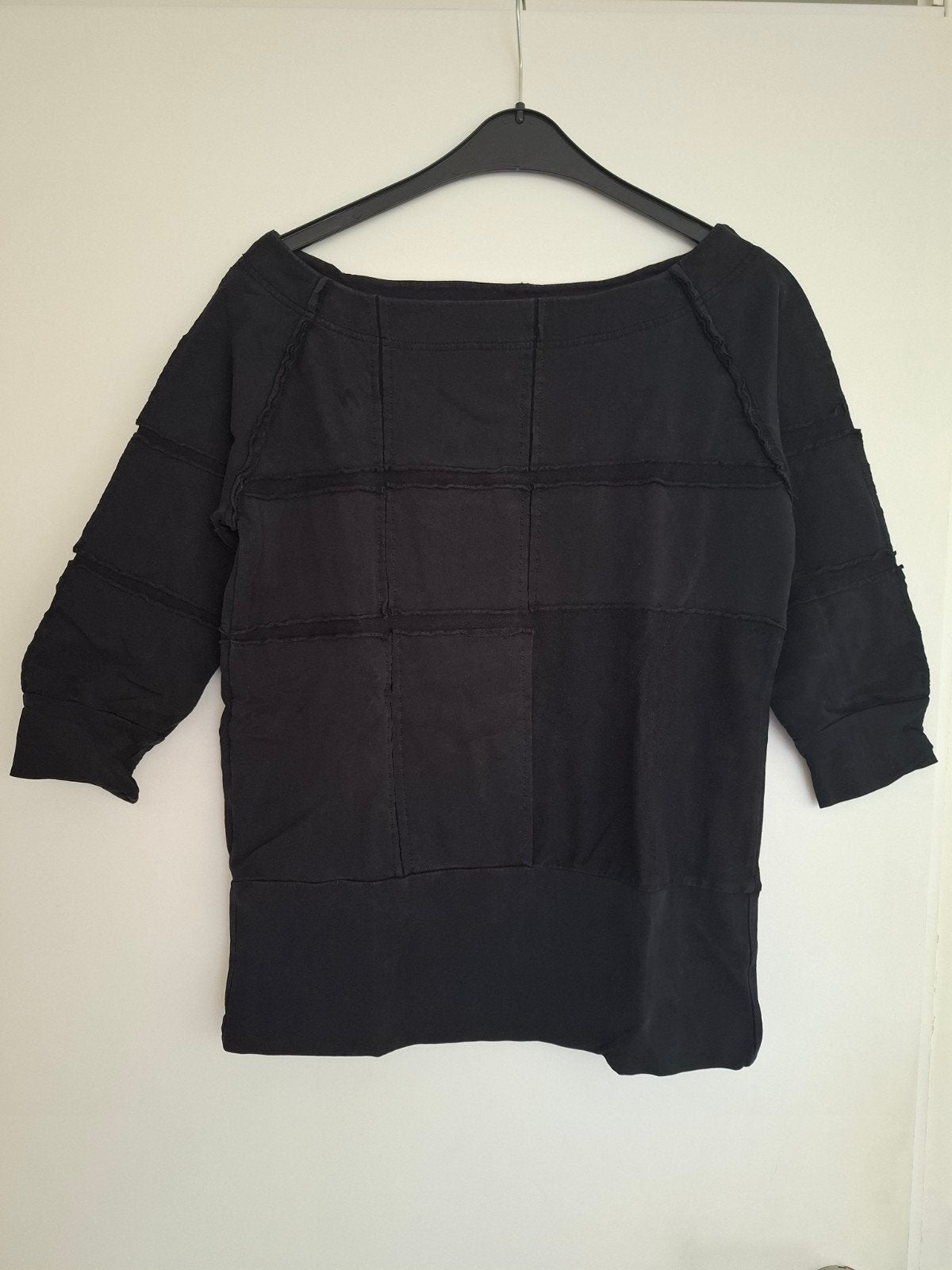 Cora Kemperman zwarte trui met patches - Maat M, Kleding | Dames, Maat 38/40 (M), Zwart, Ophalen of Verzenden, Cora Kemperman