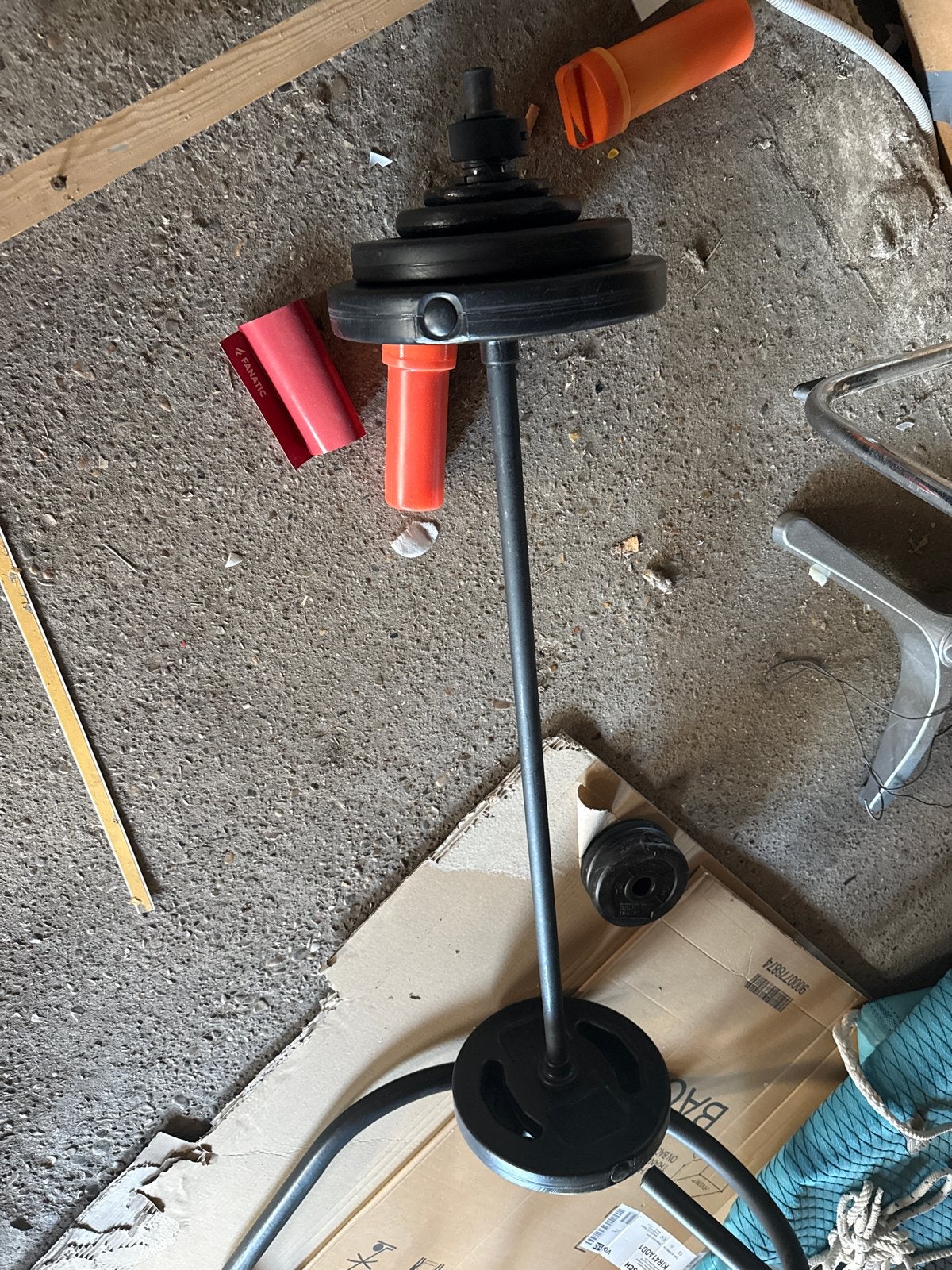 Barbell met gewichten (5kg, 3kg, 2.5kg, 2kg, 1kg, 0.5kg), Ophalen, Gebruikt, Armen, Halterset