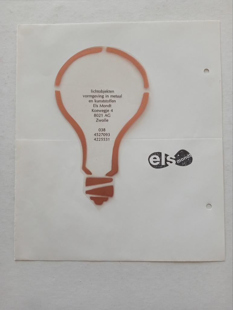Els Mondt kunstzinnig sample visitekaartje Zwolle 1998, Ophalen of Verzenden