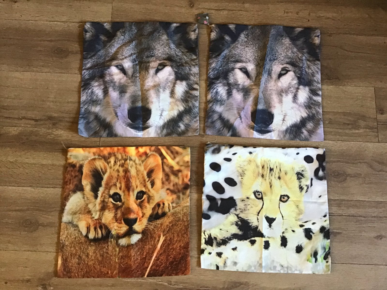 Kussenhoesjes met dierenprint - Wolf, Leeuw, Cheetah, Ophalen of Verzenden, Nieuw, Overige kleuren, Vierkant
