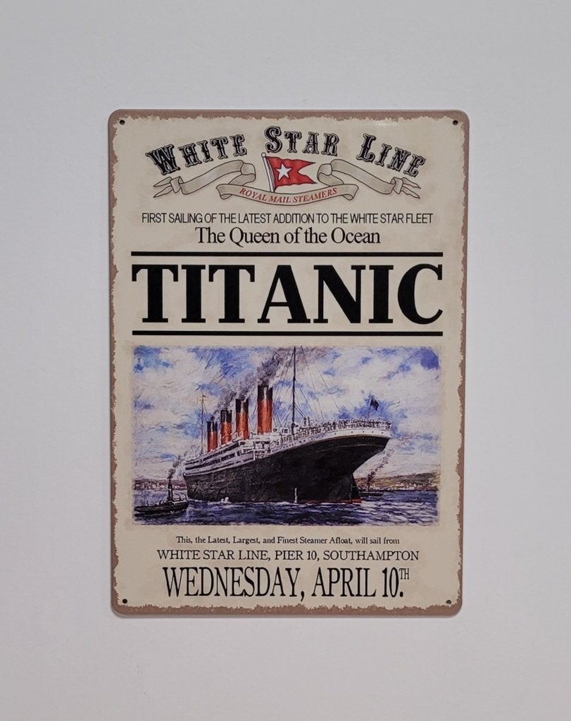 Titanic 10th April reclamebord van metaal wandbord decoratie, Verzamelen, Merken en Reclamevoorwerpen, Reclamebord, Info@deconoord.nl