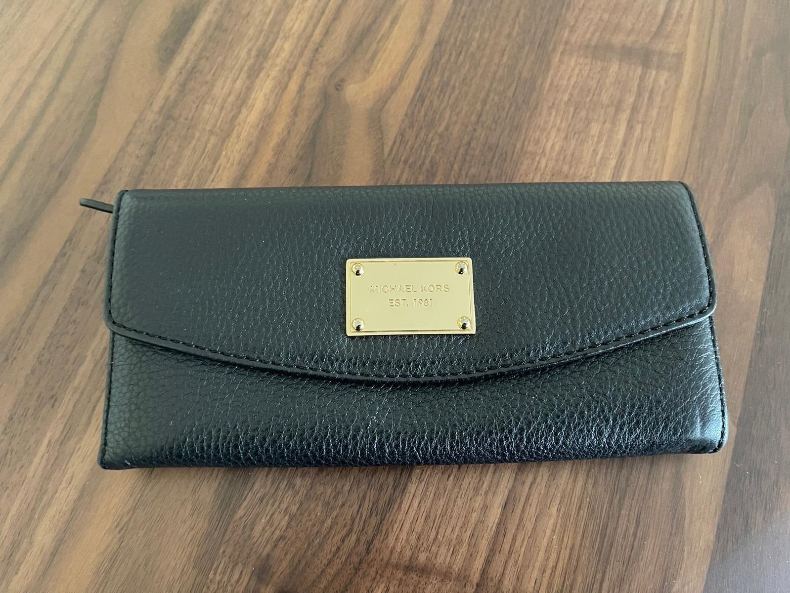 Michael Kors originele Zwarte Portemonnee, Overige merken, Leer, Zwart, Ophalen of Verzenden
