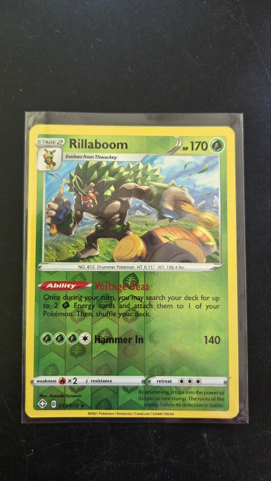 Rillaboom 013/072 Reverse Holo - Shining Fates, Hobby en Vrije tijd, Verzamelkaartspellen | Pokémon, Verzenden, Zo goed als nieuw