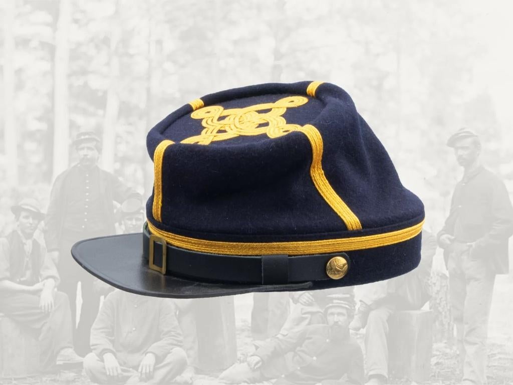 Pet,Kepi,US,Army,Majoor,Kolonel,Civil,War,Blauw, Verzamelen, Militaria | Algemeen, Verzenden, Landmacht, Amerika, Embleem of Badge