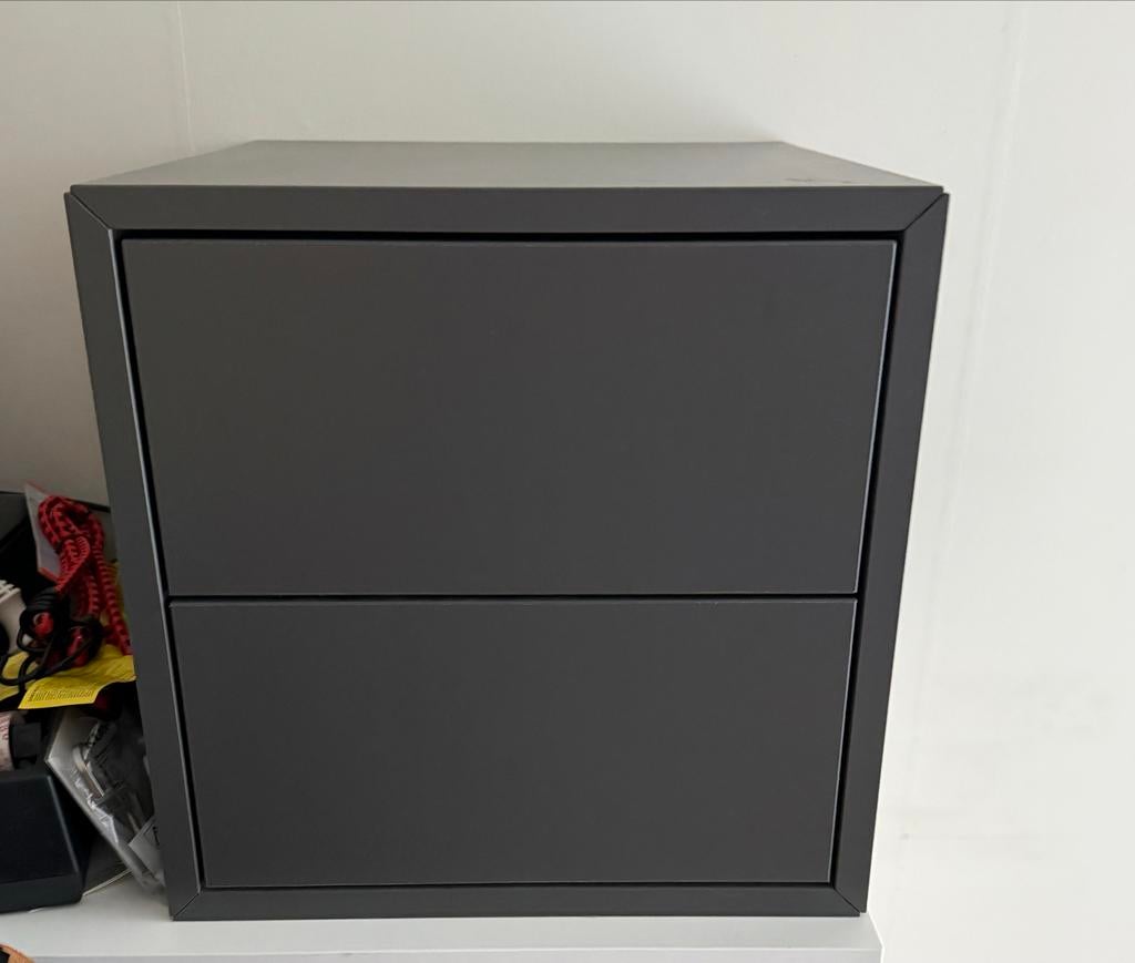 IKEA Eket ladekast donkergrijs 35x35x35 cm, Ophalen, Minder dan 50 cm, Gebruikt, 1 of 2 laden
