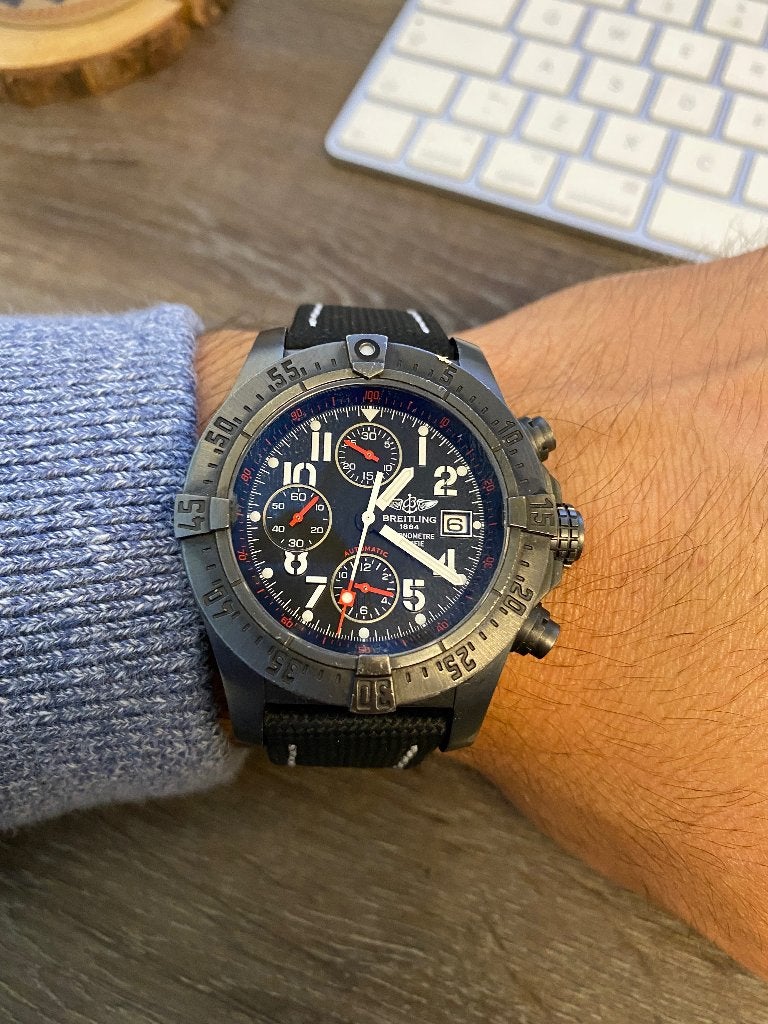 Breitling Chronographe M13380, Limited Edition ZGAN Boxed, Leer, Staal, Breitling, Polshorloge