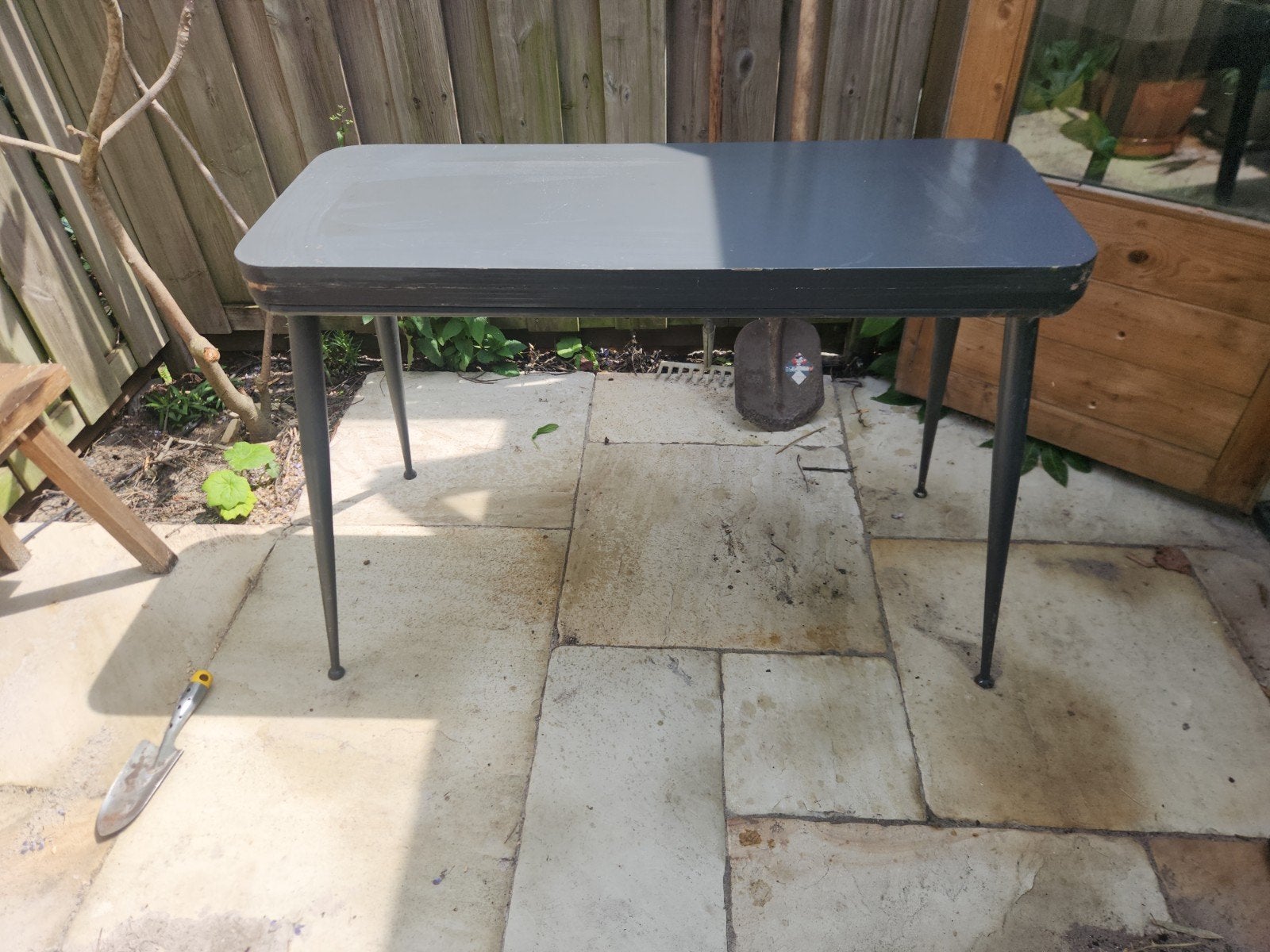 Teab: tuintafel sidetable voor planten etc., Ophalen, Gebruikt, Rechthoekig, Hout