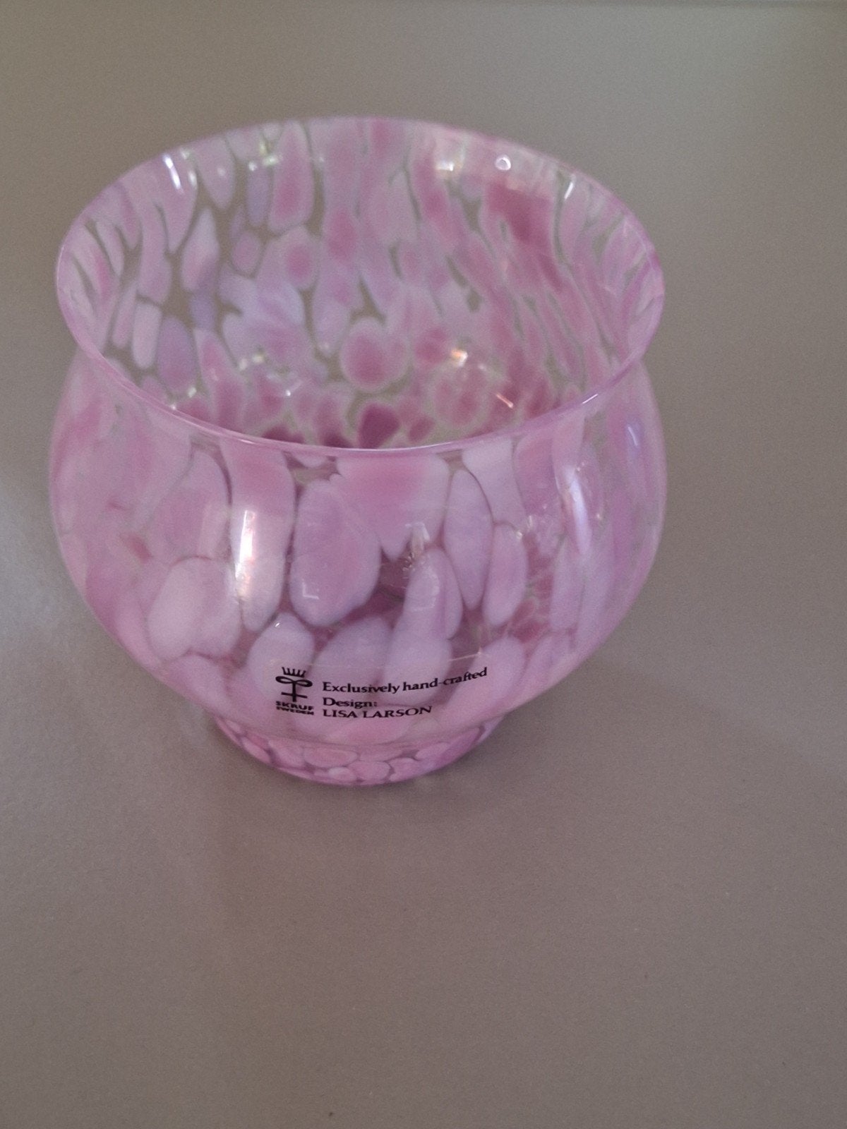 Lisa Larson -Skruf Glas- Vaasje - Gevlekte Confetti Patroon, Ophalen of Verzenden