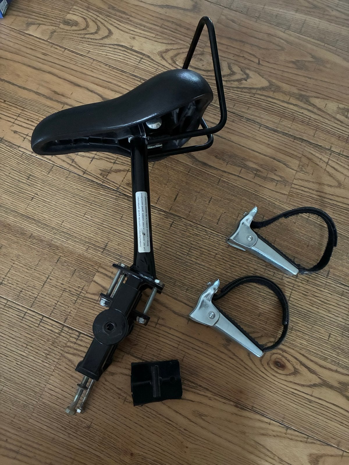 Kinderzadel voor damesfiets - Voorzitje met voetsteuntjes, Voorzitje, Ophalen of Verzenden, 0 t/m 13 kg, Gebruikt