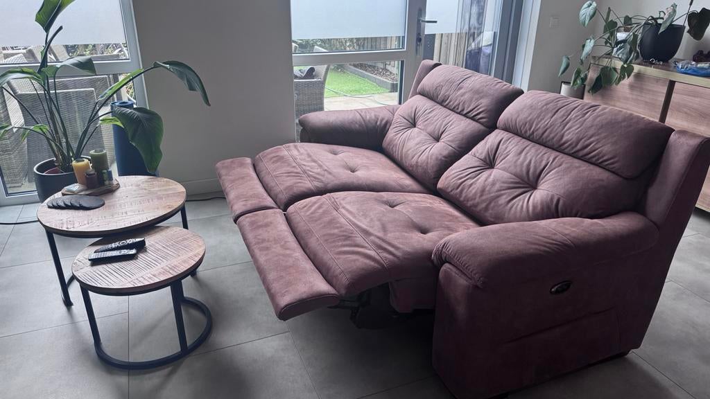 Goossens bank Wout met relax functie en USB-aansluiting, Ophalen, Gebruikt, Tweepersoons, 75 tot 100 cm