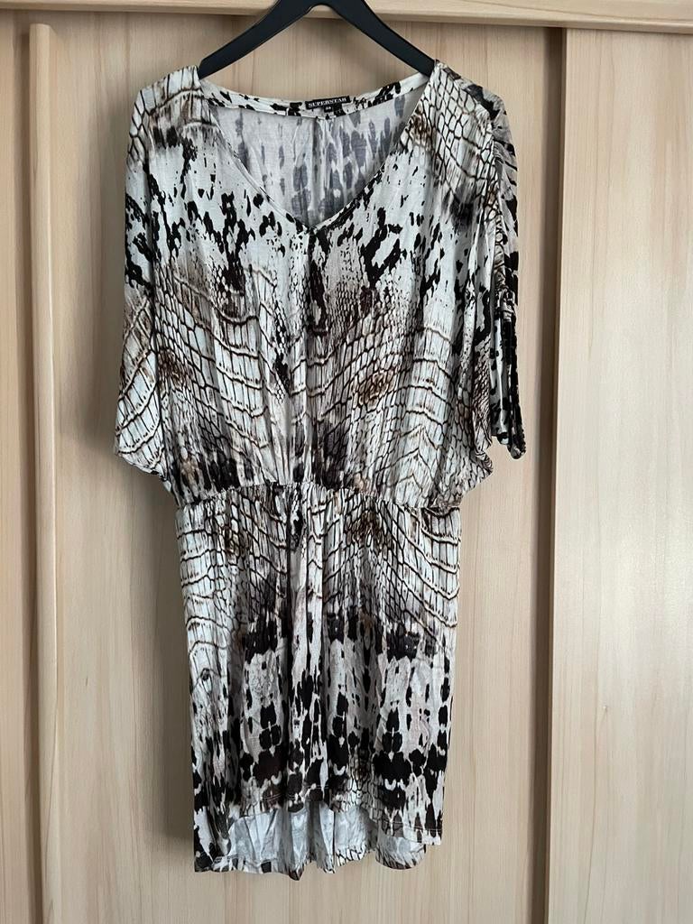 Nieuw superstar jurk tuniek bruin beige gemeleerd panter 38, Maat 38/40 (M), Bruin, Ophalen of Verzenden, Zo goed als nieuw