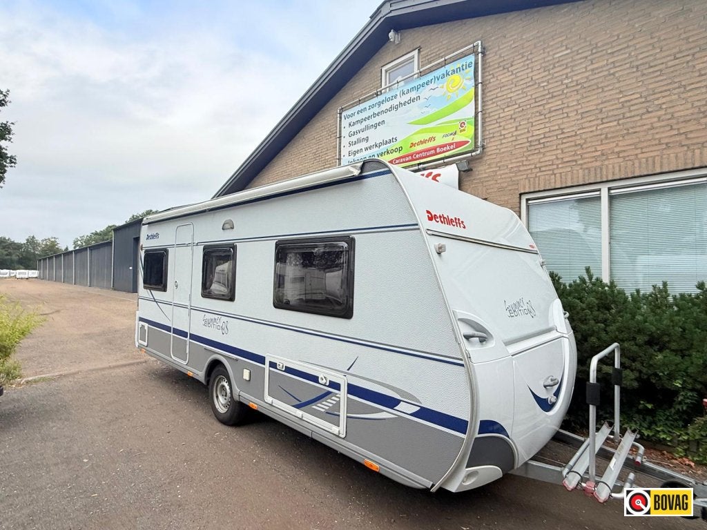 Dethleffs Summer Edition 500 DB +mover+luifel+fietsenrek, Caravans en Kamperen, Caravans, Kachel, Rondzit, Overige typen, Dethleffs