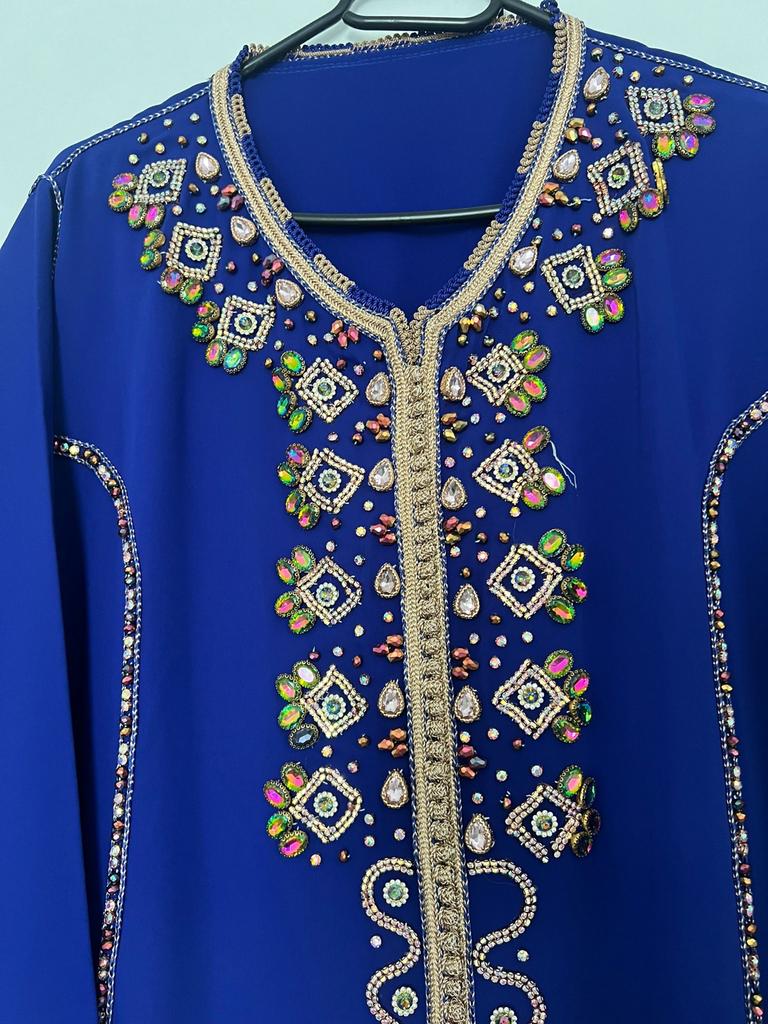 Gloednieuwe Blauwe Kaftan - Maat L/XL, Ophalen, Overige typen, Blauw, Maat 42/44 (L)