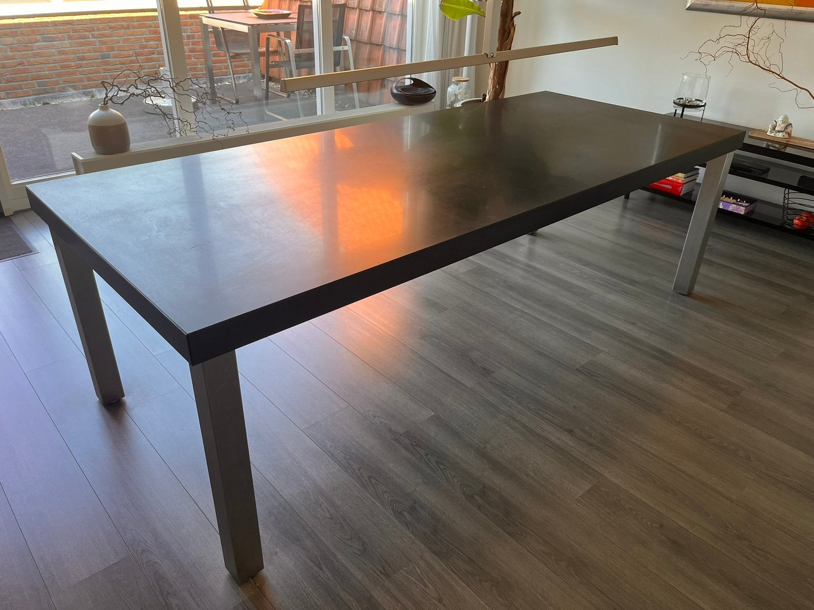 Grote stenen eettafel / tuintafel 240x100x74 cm, Huis en Inrichting, Tafels | Eettafels, 200 cm of meer, Zo goed als nieuw, Rechthoekig