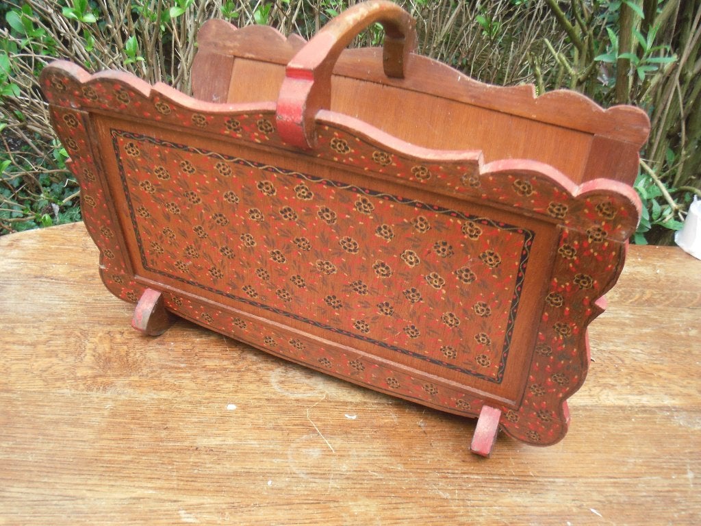 Antieke houten lectuurbak met handvat, Ophalen, Met handvat, Gebruikt, Lectuurbak