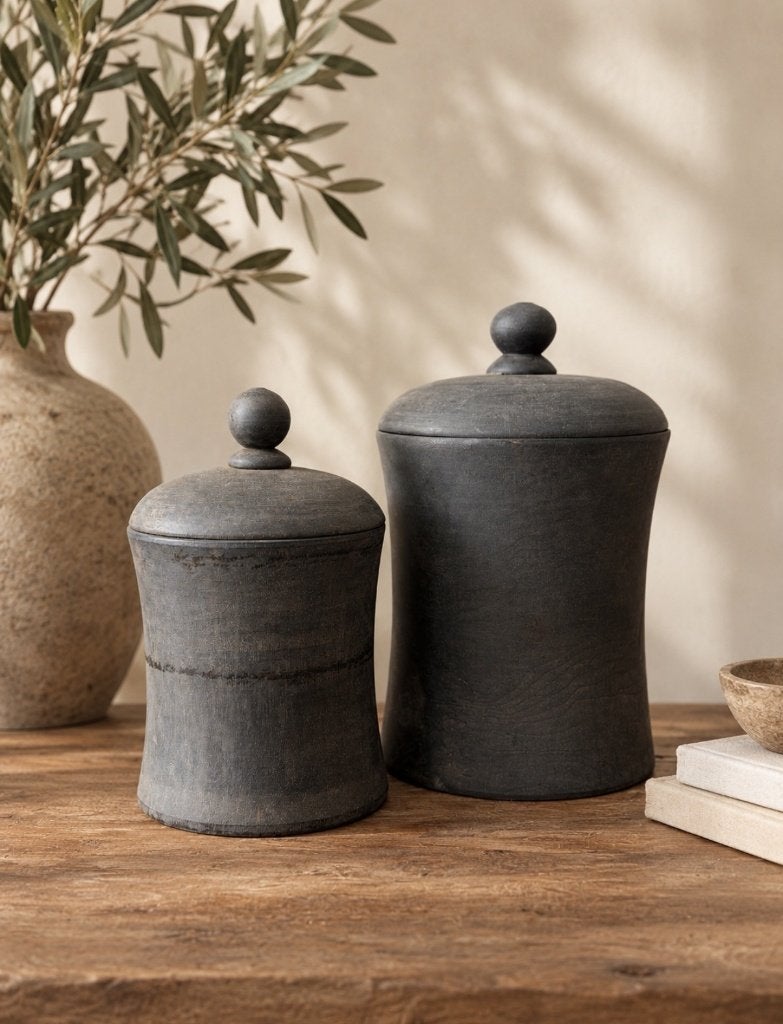 Unieke houten pot met deksel, Ophalen of Verzenden